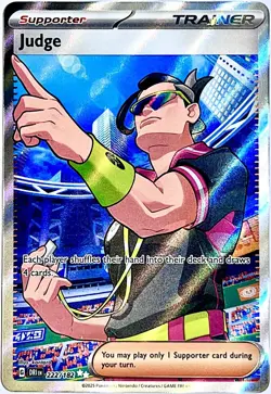 Judge 222/182 Ultra Rare Pokemon Trainer Card TCG 2025 S&V Destined Rivals NM+ - Image 1