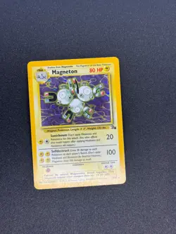 Pokemon Magneton 11/62 Fossil Set Holo Rare WOTC Vintage Card LP VGC - Image 1