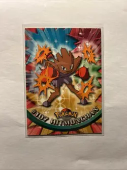 2000 Topps Pokemon Card Hitmonchan #107 TV Animation Edition Series 2 Blue Logo - Image 1