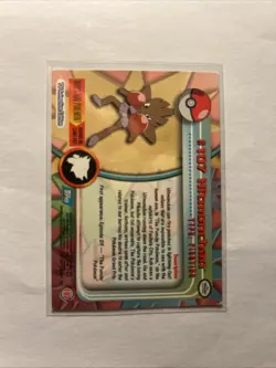 2000 Topps Pokemon Card Hitmonchan #107 TV Animation Edition Series 2 Blue Logo - Image 2