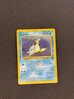 Pokemon Lapras 10/62 Fossil Set Holo Rare WOTC Vintage Card LP VGC - Image 1