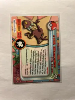 2000 Topps Pokemon Card Hitmonlee #106 TV Animation Edition Series 2 Blue Logo - Image 2