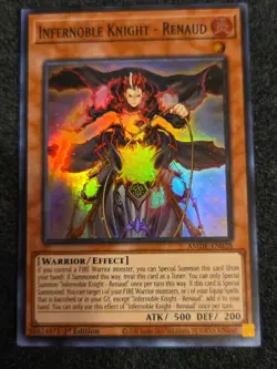 Yu-Gi-Oh! TCG Infernoble Knight Renaud AMDE-EN038 1st Edition SR NM - Image 1