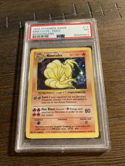 1999 Pokemon Ninetales Holo Shadowless PSA 7 NM #12 Trading Card - Image 1