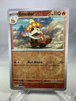 2024 Pokemon TCG Crocalor 030 Surging Sparks Reverse Holo Card NM+ - Image 1
