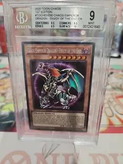 2020 Yu-Gi-Oh Toon Chaos 1st Edition Chaos Emperor Dragon Envoy of the End BGS 9 - Image 2