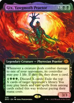 Gix, Yawgmoth Praetor Foil Extended Art The Brothers' War NM MTG - Image 1