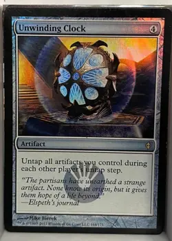 MTG Foil 1X Unwinding Clock X1 New Phyrexia Magic - NM - Image 1