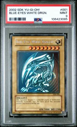 PSA 9 MINT Blue-Eyes White Dragon SDK-001 Ultra Rare Unlimited Yugioh - Image 1