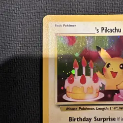 Pokemon TCG - Birthday Pikachu #24 Holo Black Star Promo 2000 WOTC NM/VLP - Image 2