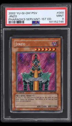 Yugioh Jinzo PSV-000 Pharaoh's Servant 1st Edition PSA 9 - Image 1