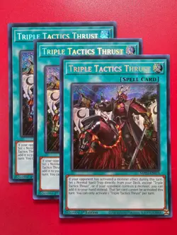 3x Yugioh MP24-EN073 Triple Tactics Thrust Prismatic Secret Rare 1st Ed NM x3 - Image 1