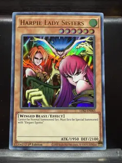Yugioh Harpie Lady Sisters LDS2-EN065 Ultra Rare 1st Ed GOLD NM - Image 1