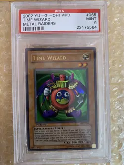 Yu-Gi-Oh! TIME WIZARD MRD-065 1st Edition PSA 9 MINT - North American NA - Image 3