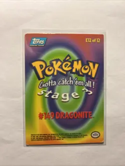 Pokemon Movie Card Dragonite #149 E12 of 12 | Topps 1999 Blue Logo LP - Image 2