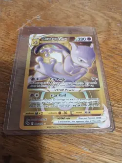 Pokemon Go Mewtwo VSTAR Gold Secret Rare Card 086/078 - Image 1