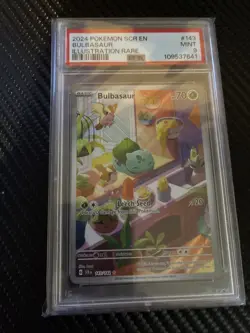 Pokemon TCG Bulbasaur Stellar Crown Illustration Holo Card 143/142 - Image 1