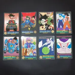 Extreme Visual Adventure Carddass 8 Card Set Blue Red Collectible Used - Image 1