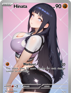 LoveangelGames-Season 2- Custom Card- Waifu Universe- Hinata Workout - Image 1