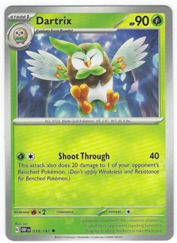 Dartrix #014/197 SV03: Obsidian Flames Uncommon - Pokemon - Image 1