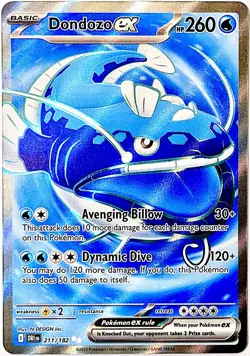 Dondozo ex 211/182 Ultra Rare Pokemon Card TCG 2025 S&V Destined Rivals NM+ - Image 1