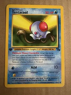 Pokemon - Fossil 1st edition - Tentacool 56/62 - Common NM - Image 1