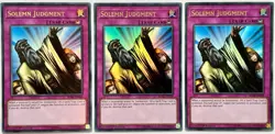 3 x BLRR-EN100 Solemn Judgment - Ultra Rare 1st Edition Near Mint YuGiOh Cards - Image 1