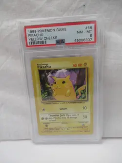 Pikachu Yellow Cheeks 1999 WOTC Pokemon Card 58/102 Base Set PSA Grade NM Mint 8 - Image 2