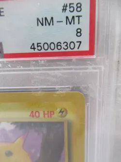 Pikachu Yellow Cheeks 1999 WOTC Pokemon Card 58/102 Base Set PSA Grade NM Mint 8 - Image 3