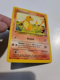 Pokemon TCG Charmander Base Set, Unlimited Common Card 46/102, 1999 Vintage Euc - Image 1