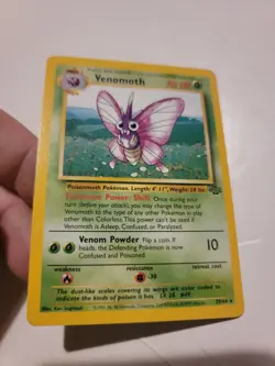 Pokemon Card 1st Edition Venomoth Rare Star Jungle Set #29 1999 Euc Vintage - Image 1