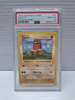 Pokemon Base Set Shadowless Diglett 47/102 PSA 10 - Image 1