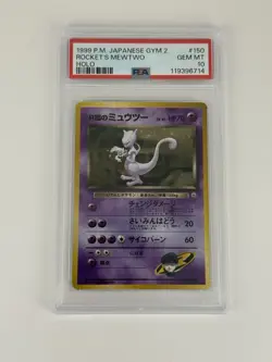1999 Pokemon Japanese Gym 2 Challenge #150 Rocket's Mewtwo Holo PSA 10 New Cert - Image 1