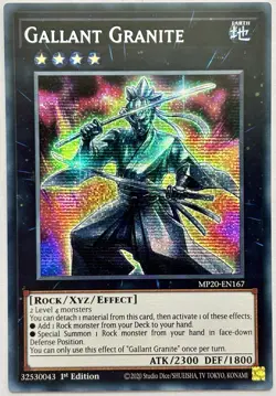 MP20-EN167 Gallant Granite - Secret Rare 1st Edition Near Mint YuGiOh Card - Image 1