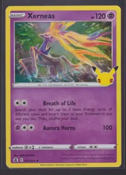 Pokemon Card Xerneas 012/025 25th Anniversary Celebrations Holo Trading Card - Image 1