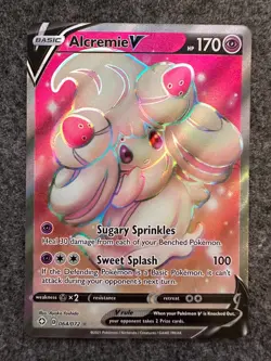 Pokemon Card Alcremie V 064/072 Full Art Shining Fates Holo Ultra Rare NM - Image 1