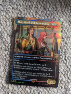 Magic Gathering Assassin's Creed Card Foil Mary Read And Anne Bonny Borderless R - Image 1