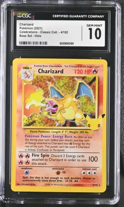 CGC 10 Charizard Celebrations Classic Collection 4/102 Holo Pokemon Card psa - Image 1