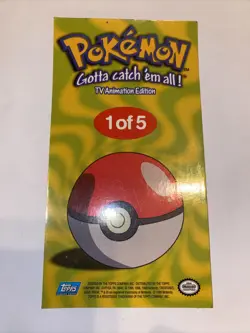 1999 Topps Pokemon 1 of 5 JUMBO PIKACHU CHROME Holo Foil TV Card Rare Vintage - Image 2