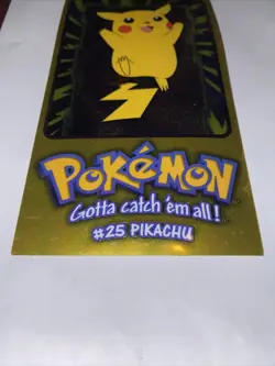 1999 Topps Pokemon 1 of 5 JUMBO PIKACHU CHROME Holo Foil TV Card Rare Vintage - Image 3
