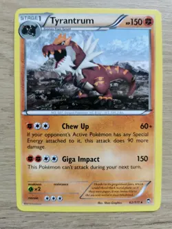 Pokemon Tyrantrum 62/111 Furious Fists Non-Holo Rare Card NM Condition - Image 1