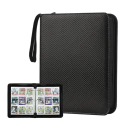 Trading Card Binder with Sleeves 9 Pocket Premium 720 Double Sided Pocket PU ... - Image 1