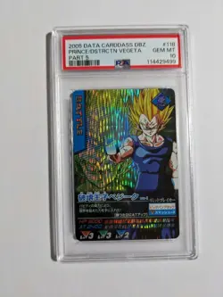 PSA10 Dragon Ball Data Carddass Prince / Dstrctn Vegeta Japan Trading Card - Image 1