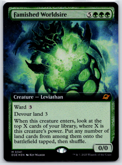 Edge of Eternities Famished Worldsire Extended Art Foil 341 MTG - Image 1