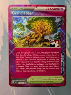 136/142 Grand Tree - Prize Pack Series 6 Pokemon TCG Play Stamped Ace Spec NM - Image 1
