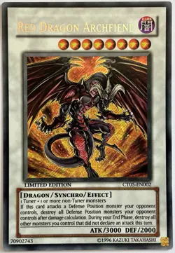 CT05-EN002 Red Dragon Archfiend - Secret Rare Ltd. Edition Lightly Played YuGiOh - Image 1