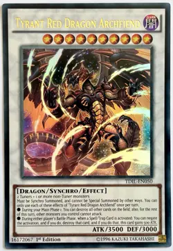 TDIL-EN050 Tyrant Red Dragon Archfiend - Ultra Rare 1st Edition Near Mint YuGiOh - Image 1