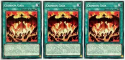 3 x SDCK-EN026 Crimson Gaia - Common 1st Edition Near Mint YuGiOh Cards - Image 1