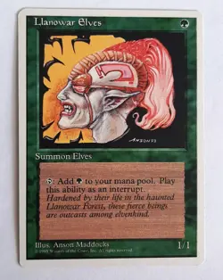 ►LLANOWAR ELVES ►4. EDITION 1995 ►NM ►GREEN ►MAGIC GATHERING ►MTG Llanowarelfen - Image 1