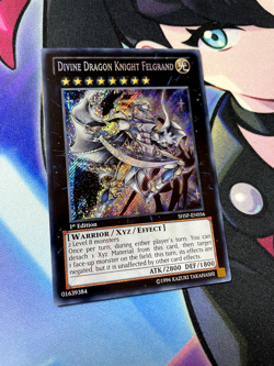 Divine Dragon Knight Felgrand Yugioh Secret Rare SHSP-EN056 1st Edition NM - Image 1